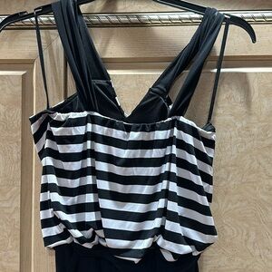 Cynthia Rowley black and white pantsuit Size 12 new with tags
